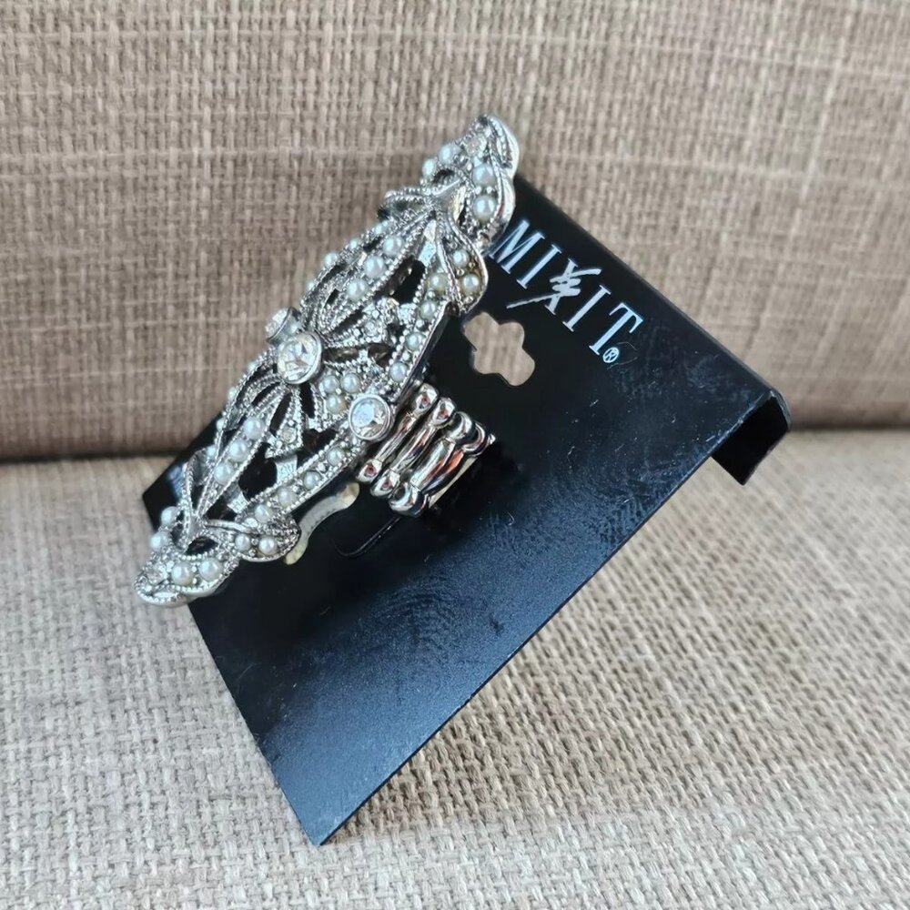 Mixit Women Ring Silver Tone Statement Fashion Jewelry Ring Size Adjustable - Picture 5 of 9